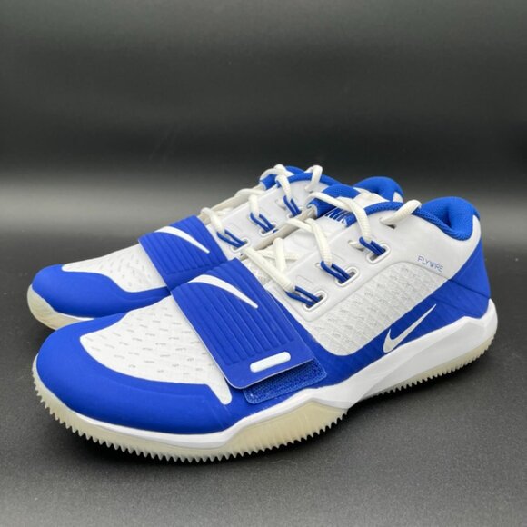 Nike Alpha Menace Turf Low Football Cleats White/Blue Men's BV3997-101 Multi Sz - Picture 4 of 5